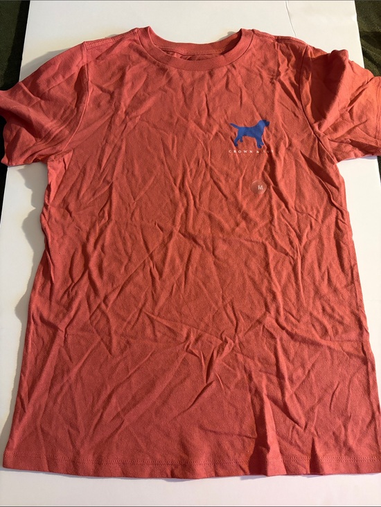crown & ivy Other - crown & ivy Coral Tee with Blue and White Dog Flag Graphic